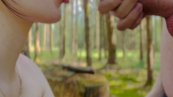 BLOWJOB in the FOREST – he comes in my FACE!