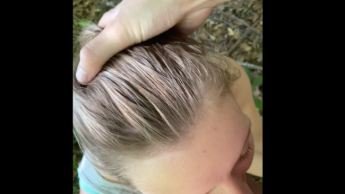 He squirts in my face! Hard outdoor blowjob!