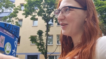 Berlin streets fuck!! After 2 weeks without, I tear myself up on passersby!!