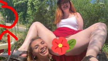Caught licking the skylight! Adventures of the outdoor sluts