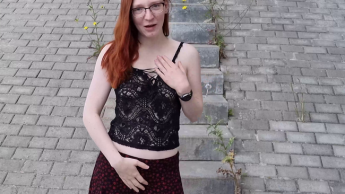 Extremely dirty! Stair piss with hairy pussy
