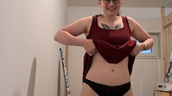 Extremely risky orgasm in the basement! Did the neighbor catch me?