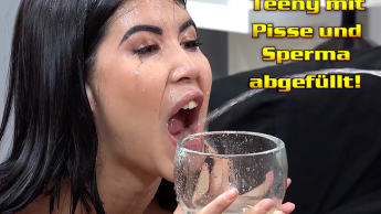 Perverse teen filled with piss and cum!