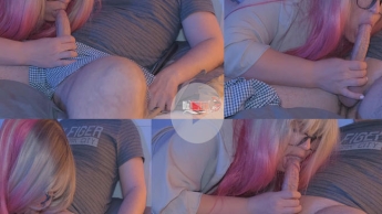 Sloppy Blowjob of a Huge Dick from Sexy Gir