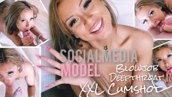 Social media model from Columbia. Blowjob deepthroat XXL cumshot