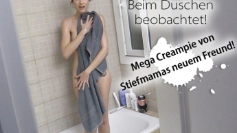 Spied on while showering!!! Huge Creampie from Step Mum’s new boyfriend!