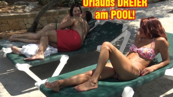 Too horny ?! Holiday THREE at the POOL!