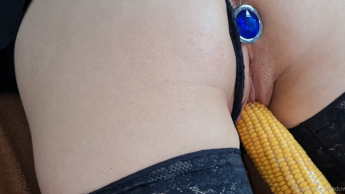 stepbrother massaged and fucked with corn