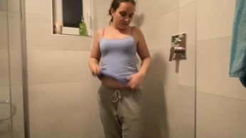 Filmed while showering and played with shower head