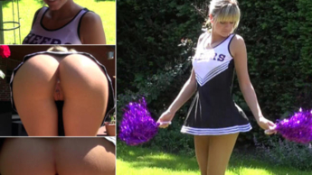 Small cheerleader anal used and injected!