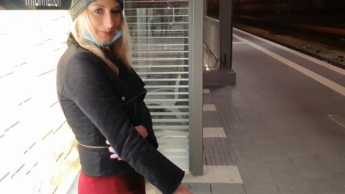old teen cock deflowered at the train station!