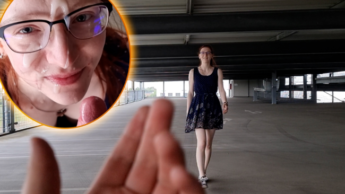 XXL facial insemination !!! Spontaneous parking garage Quicky!