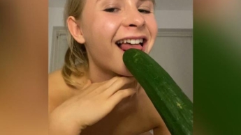 My first private video at 18! Cucumber anal as a birthday present!!