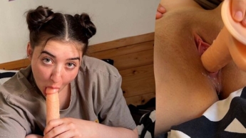 Creamy pussy alert!! I fuck myself to orgasm with a dildo!!