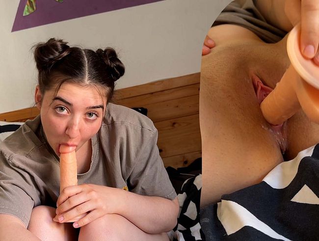 Creamy pussy alert!! I fuck myself to orgasm with a dildo!!