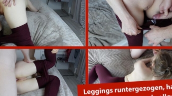 First slid down, then fucked and finally squirted into my leggings