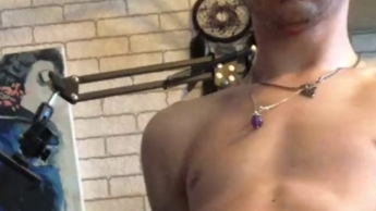 Measuring cock and riding dildo