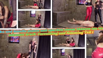 Medea & Rosella piss & spit in a slave’s mouth! Including ass facesitting & rimming part 1