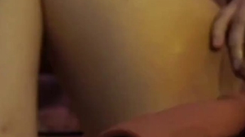 girl masturbates her wet pussy and fucks herself with a big dildo