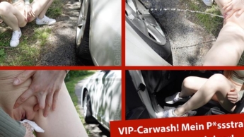 Deluxe wheel care – My pee jet does it better than any car wash!