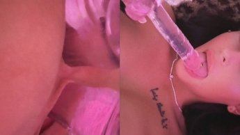 Hot teen whore does it in both holes at the same time