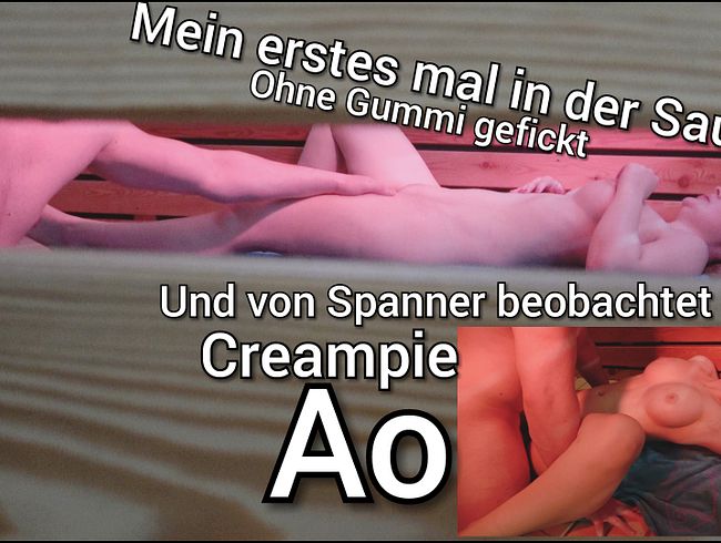 My FIRST TIME in the SAUNA!!! Bareback, bareback creampie