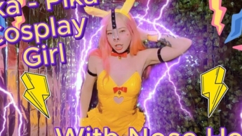 Pika-Pika Cosplay Girl With Nose Hook