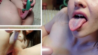 Aaaahhh!!! CUM IN MY MOUTH!!! 100% Real! Vibrator makes me cum!