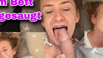 Dirty sucked off in the bed + cumshot
