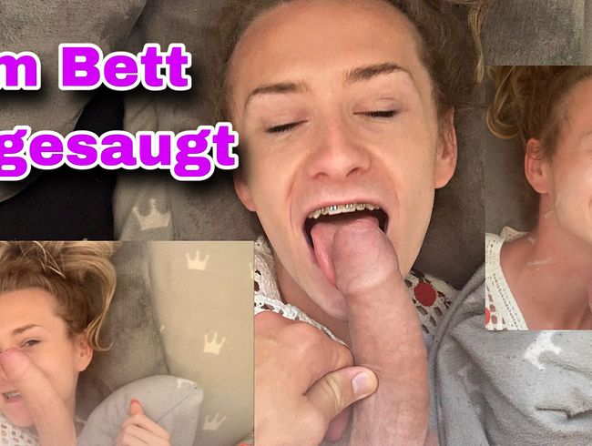 Dirty sucked off in the bed + cumshot