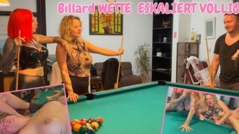 FOURSOME FUCK with facial finale | Billiards BET ESCALATES