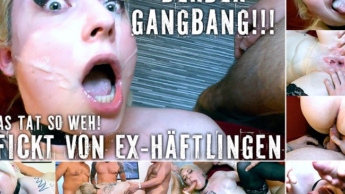 FUCKED BY EX-PRISONERS…ouch, that hurt so much! Rough Gangbang!!!