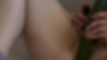 My boyfriend was gone, I was horny – cucumber had to step in!