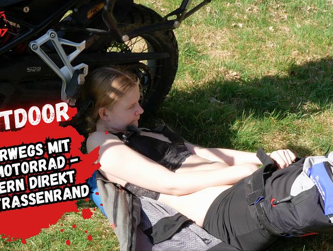 Secretly fingered on a biker tour until a double orgasm!