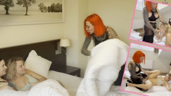 HARD DISCIPLINE FROM STEPMOM! Two TEEN PUSSIES FUCKED HARD WITH A STRAP-ON!!!