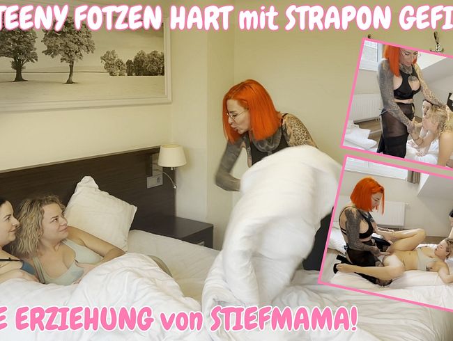HARD DISCIPLINE FROM STEPMOM! Two TEEN PUSSIES FUCKED HARD WITH A STRAP-ON!!!