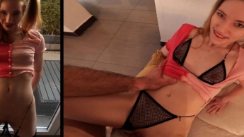 Old guy bangs this , skinny chick in his apartment…