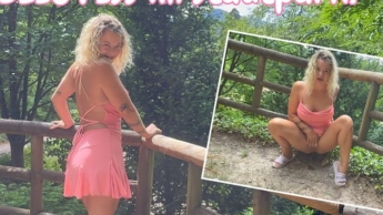 PUBLIC PISS in the city park! A brazen golden shower experiment in front of everyone!!