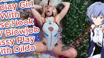 Anime Cosplay Girl With Nose Hook POV Blowjob Pussy Play With Dildo