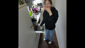 He simply takes off all his clothes in front of me and then stands naked in the kitchen