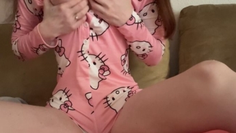 Horny masturbating in pajamas