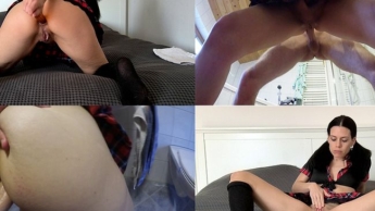 Teen slut takes care of herself and then gets anal fucked