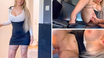 The Creampie Secretary – fucked in high heels on the desk!