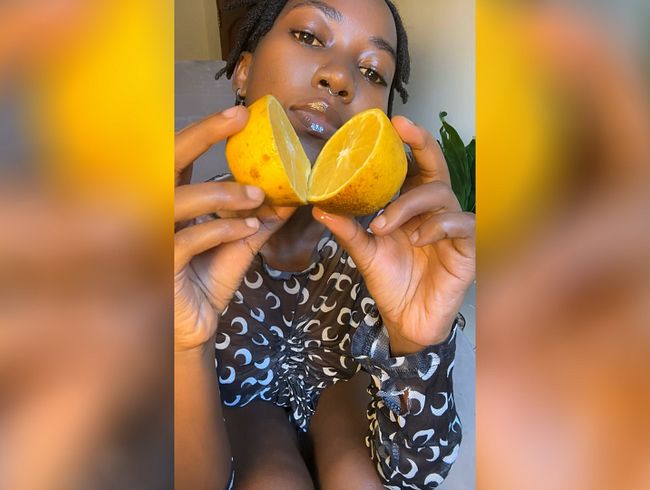 Ebony Honey’s Sexy, Sour And Dirty Lemon Cum Fantasy