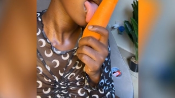 Honey Beez’s Sexy & Hard Ebony Carrot Dick Suck Fantasy
