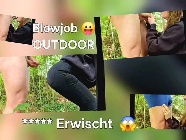 Outdoor blowjob in the woods! We got caught!