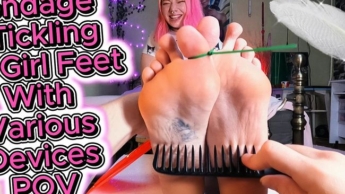 Bondage And Tickling Alt Girl With Various Devices POV