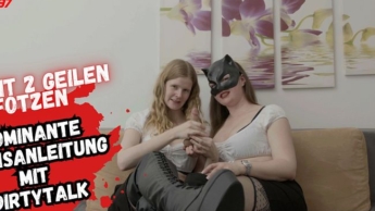 Dominant masturbation tutorial with 2 hot teen pussies!