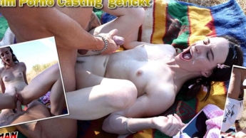 GERMAN SCOUT – 19-year-old, 40 kg light girl fucked during porn casting AO