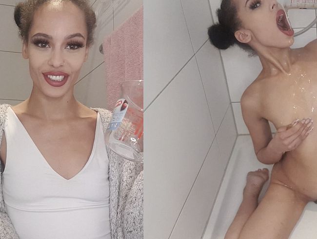 Golden shower with skinny black teen!! Caution: WET!!